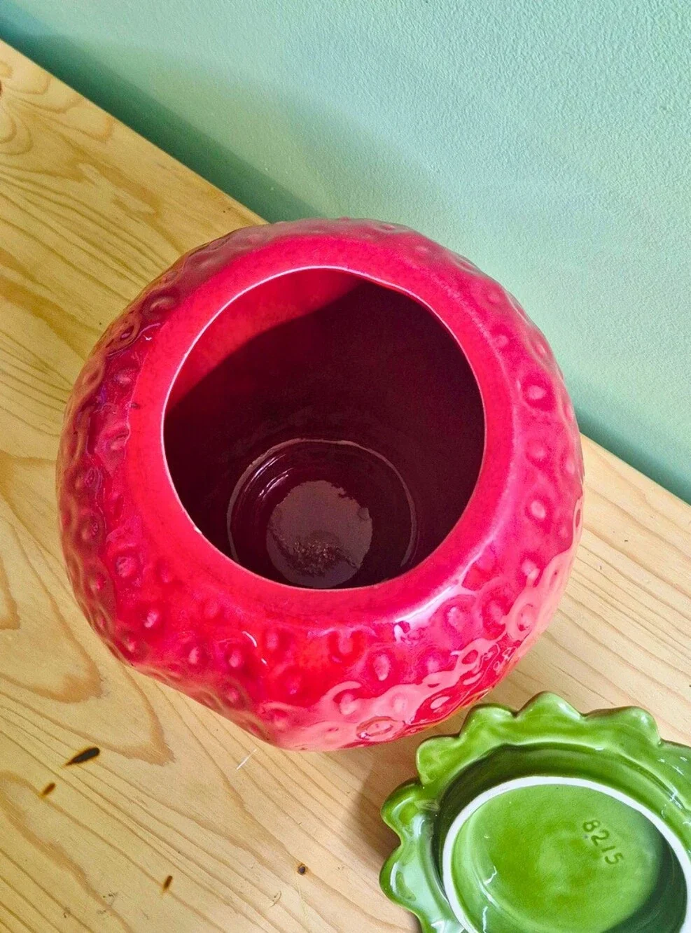 Vintage California Originals Ceramic Strawberry Cookie Jar / Canister (#8215)